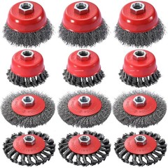 12 Pack 4.5″ Heavy Duty Wire Wheel Brushes for Angle Grinder, Rust Removal & Pol
