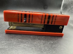 Swingline Red Plaid Tartan Desk Stapler ACCO Brands Full Size Retro Office Decor
