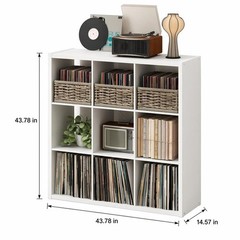 Pemberly Row 9-Cube Media Storage Organizer in Engineered Wood White