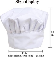 White Chef Hat for Men Women Adults,Elastic Band Adjustable Cotton Chefs Hat …