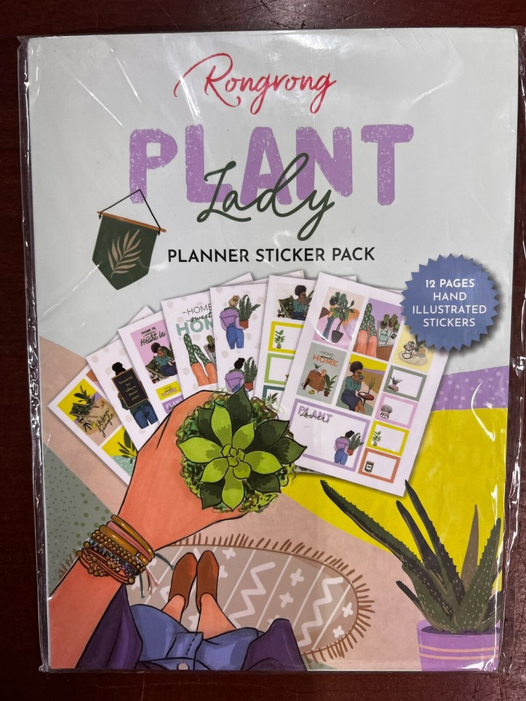 4 Pack Rongrong Plant Lady Planner Sticker Pack Hand Illustrated 600 + Stickers