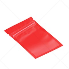 5x7in Matte Red Foil Mylar Flat Zip Lock Pouch Bag w/ Clear Front & Machine