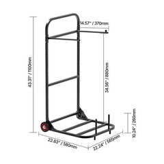 Folding Chair Rack Cart for 10 Chairs of 100 LBS Push-Style Chair Dolly