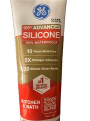GE Advanced Kitchen Bath 100 Waterproof Silicone Caulk Sealant Clear 2.8oz 1PK