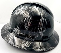 Hard Hat custom hydro dipped , OSHA approved FULL BRIM ,FTW GRIM REAPER UP YOURS