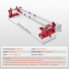 VEVOR Router Sled Adjustable Wood Slab Flattening Mill Router Jig 64″ Length