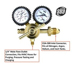 Nitrogen Gas Regulator 0-600 PSIG – HVAC Purging – Pressure Charge – SÜA
