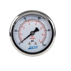 Pressure Gauge,Glycerin Filled,2-1/2″ Dia,0-100 PSI, 1/4 NPT Back Mount