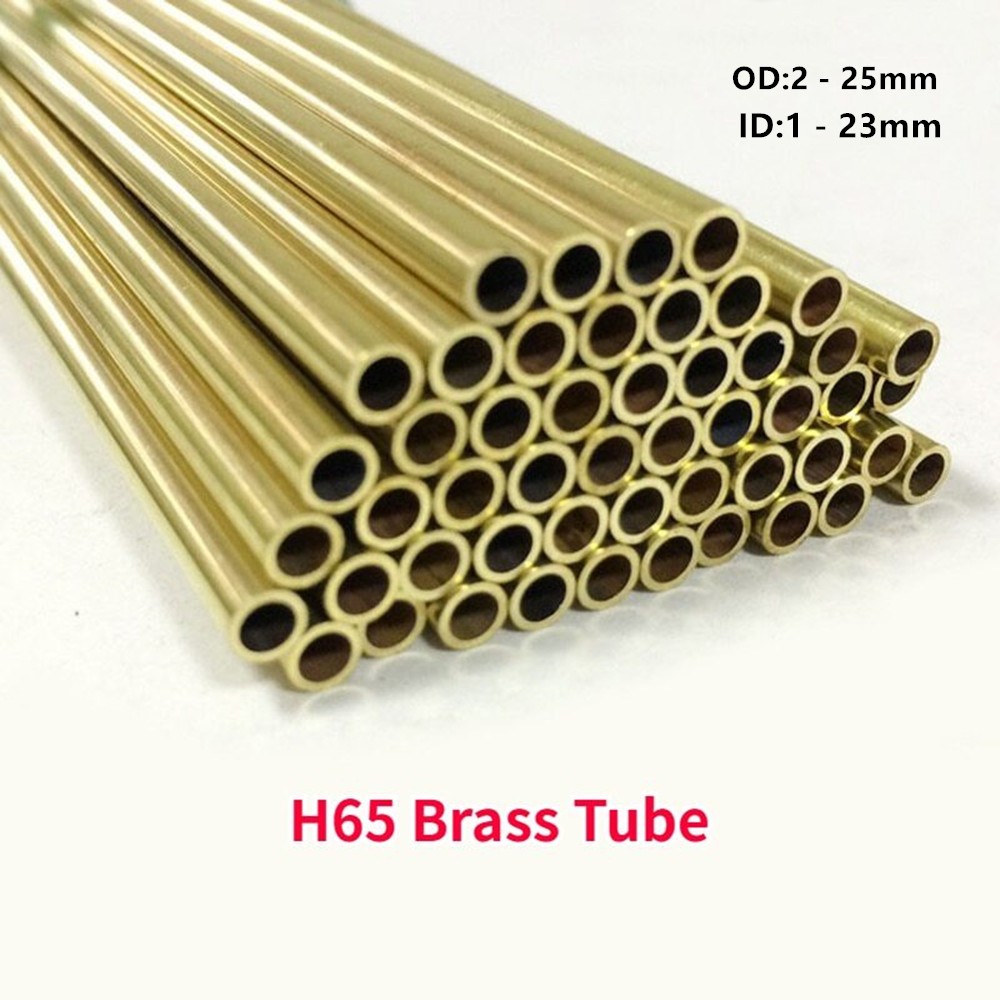 1Pc H65 Brass Tube Capillary Pipe OD 2-25mm Hollow Brass Sleeve Metal ID1-23mm