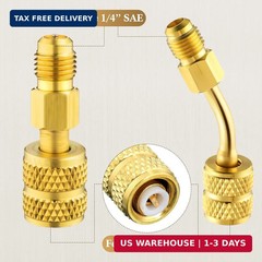 AC R1234YF Quick Couplers Adapters Set, R1234YF Self Sealing/Puncture Can Tap Va