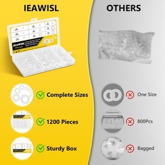 M2, M2.5, M3, M4, M5, M6, M8, M10 millimeters, White Nylon Flat Washers-1200pcs