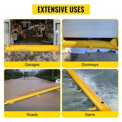 Industrial PVC Flood Barrier: 24ft L x 20in W x 12in H, Waterproof & Durable