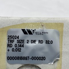 WILSON TOOL 25024 TRUMPF ROUND DIE TRF SIZE 2 GL DIE RD 32.0 RD 0.144 +0.012