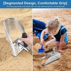 Long Handle Sand Scoop Metal Detecting Shovel Adjustable Stainless Steel Beach