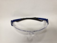 3 Pairs – Racer Series Safety Glasses Blue/Black Frame, Clear lens