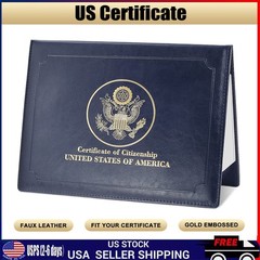US Citizenship Certificate Holder Naturalization Padded Leatherette Cover