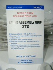 ATLAS 370 SHOWA NITRILE RUBBER PALMS ~ WORK GLOVES ~ 12 PAIR ~ XS / WHITE
