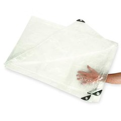Standard Duty Tarp, 14 Ft 2 In X 19 Ft 6 In, 5.1 Mil, Transparent,