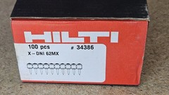 HILTI X-DNI 62MX 34386 – 62mm or 2-1/2” collated galvanized nails – 100 count