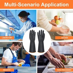 14″ XL Chemical Resistant Gloves Heavy Duty Rubber Long Waterproof Industrial Sa