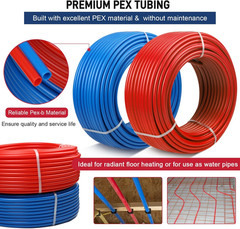 PEX Pipe 1/2 200ft Red Blue PEX-B Tubing EVOH,Flexible Non-Barrier,HotCold Water