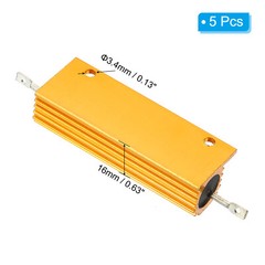 5Pcs 100W 10 Ohm Aluminum Shell Resistor Housing Resistor Wirewound Resistors