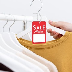 1000 Pack Sale Price Tags Unstrung 1.75×2.875 Inch Red White Retail Supply