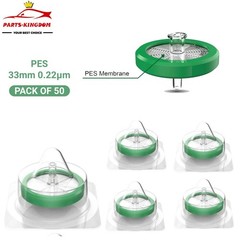 50Pcs Sterile Syringe Filter 33mm 0.22 Micron PES Membrane Hydrophilic, New