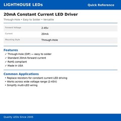 20 x 20mA LED Driver – No Resistors Constant Current Power Supply DC V Voltage