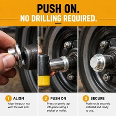 6PCS 5/8” Push Nuts Axle Cap, on Pushnut Spring Steel 6pcs 5/8“, Silver