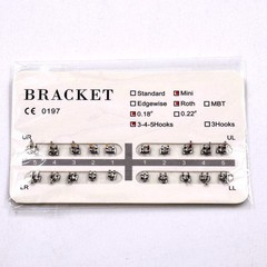 Dental Orthodontic Brackets Brace Mini Standard Roth MBT Edgewise 022 018 Hooks