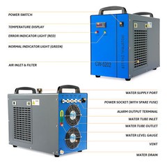 OMTech CW5202 Water Chiller for CO2 Laser Tube Cutter Engraver 2 Pack Coolant