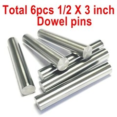 6PCS 1/2 x 3 Dowel Pins1/2 inch x 3 inch Metal Dowel pinsShelf Pegs 1/2 inchB…