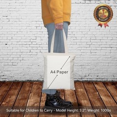 TOPDesign 10-Pack Economical 11.8″x13″ Cotton Tote Bags, Small, Beige