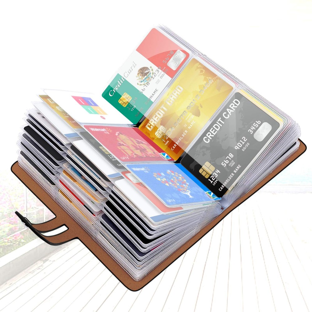 RFID Credit Card Holder 96 Slots Organizer Wallet Black
