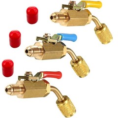 3PCS New Brass Air Conditioning Shut Valve Adapter 1/4″ SAE Male And Female