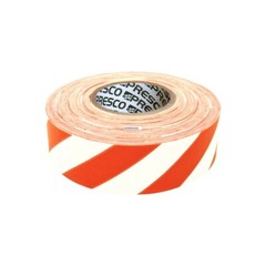 SWO Presco White Orange ½” Stripe 300’ x 1-3/16″ 2 mil Thick Vinyl Flagging Tape