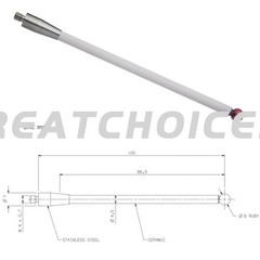 A-5000-3712 For Renishaw CMM Probe Stylus 100mm/Ceramic Stem 6mm Ball Tip