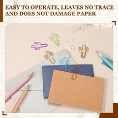 12Pcs Paper Clip, Cactus Shape Paper Clip Small Cute Bookmarks, Rose Gold