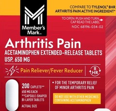 Arthritis Pain 800 ct Exp06/2028 4pack Member’s INTERNATIONAL SHIPPING