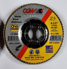 CGW 4-1/2″ 40 Grit & 80 Grit Combo Flapper Grinding Wheel for Metal ~ USA Made