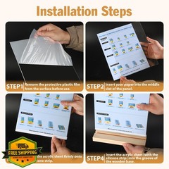 xydstay 2pk Acrylic Sign Holder Wood Base
