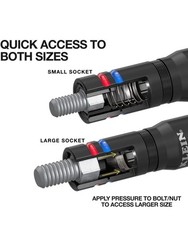Klein Tools Quad Socket, 4 Sizes in 1, 4-in-1 Color Coded SAE / Impact Rated New