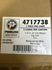 Lot of 5 Peerless 1/4” chain repair links #4717738