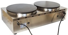 220V Electric Crepes Making Machine Dia15.7IN Double Head Circular Pancake Maker