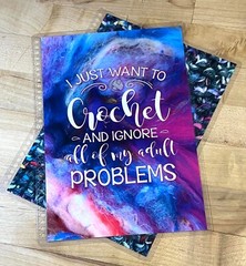 Crochet Yarn Ignore Prob Cover Set 4 use w/ Erin Condren A5 Coil Spiral Planner-