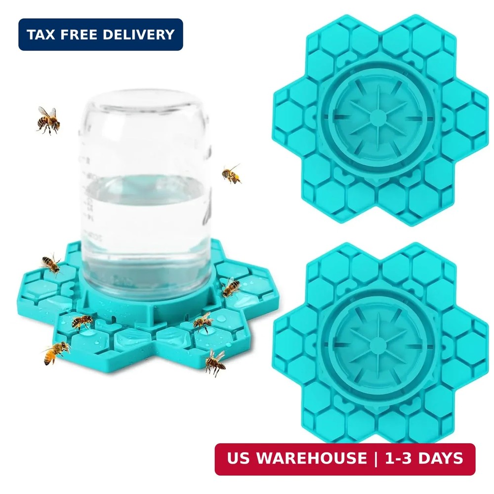 2 Pack Bee Feeder for Mason Jar, Silicone Bee Watering Station, Compatible with