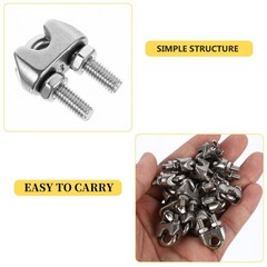 10 Pcs Stainless Steel Cable Clips Wire Rope Fastening Clamps Rigging