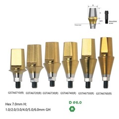 US Titanium straight abutment 7.0mm H compatible DIO UF II Platform Hex Regular