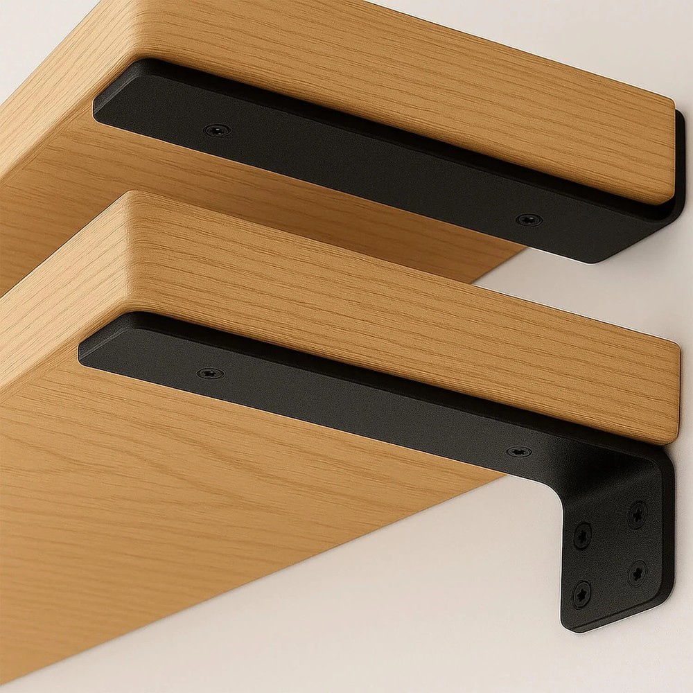 Floating Shelf Bracket 6 Inch of 6 Pack Heavy Duty Shelf Brackets Black Coated M